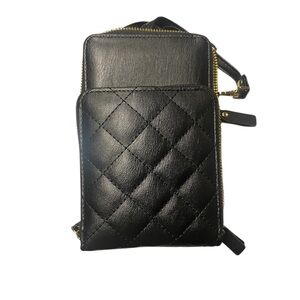Black Quilted Leather Crossbody Bag